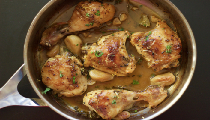 Melhor Frango ao Alho e Limão com Abóbora Caramelada