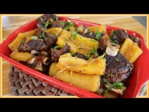 A MELHOR VACA ATOLADA QUE EU JÁ COMI – COSTELA COM MANDIOCA – DELICIOSA – Lá na Roça
