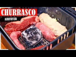 CHURRASCO COM CARVÃO NA AIR FRYER I UMA DELICIA E SUPER RÁPIDO I Receitas de Pai