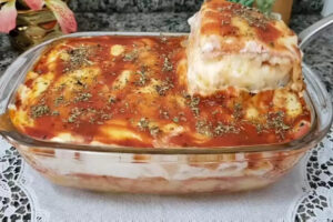 Mandioca no Forno com Queijo e Molho