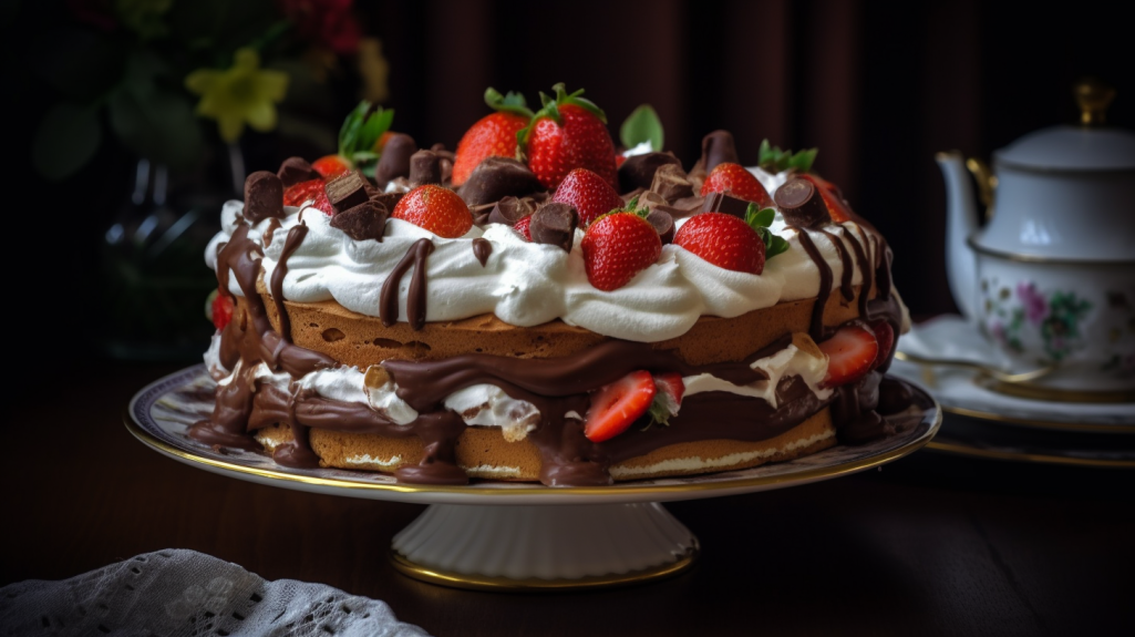 vendedorglobal Strawberry Cake with Whipped Cream and Chocolate a60e1728 2bd7 428a afad 4c8e5ce3d680