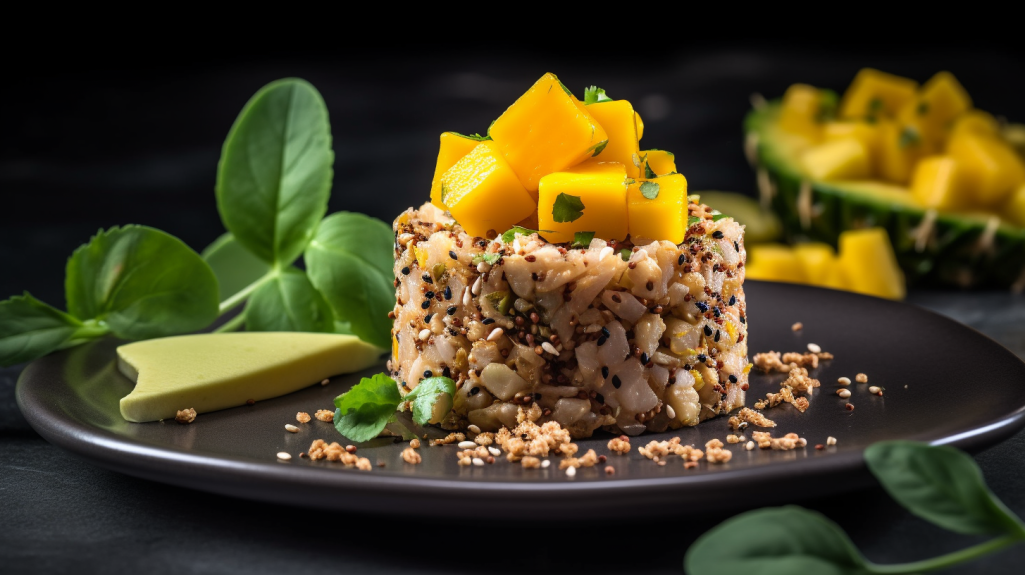 vendedorglobal Tropical Mango and Tuna Tartare with Quinoa Crun cf5bf9d7 8f33 45db 82f6 6183446bb602