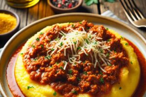Polenta Mole com Ragu de Linguiça