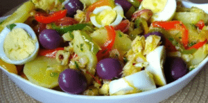 Salada de Bacalhau pra servir na Semana santa: eu sempre faço aqui em casa, é maravilhosa…
