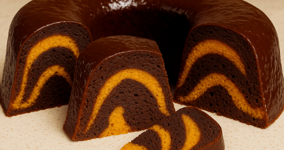 bolo de cenoura mesclado