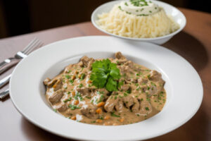Estrogonofe de carne sem creme de leite saboroso, cremoso e surpreendente
