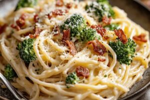 Macarrão de Brócolis com Bacon