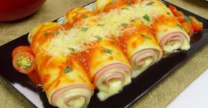Canelone de Presunto e Queijo com Massa de Pastel: Rápido e Irresistível –