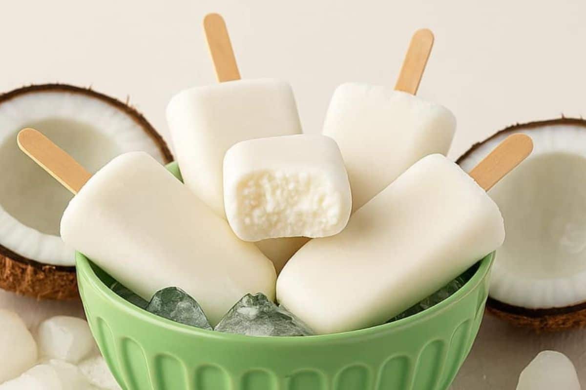 Picole cremoso de coco