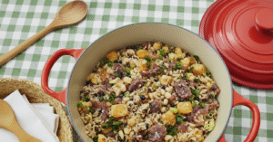 Baião de Dois Cremoso: Receita Nordestina Tradicional com Carne Seca e Queijo Coalho