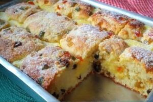 Receita de Bolo de Frutas Cristalizadas com Ricota que deixa todo mundo impressionado