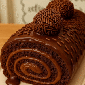 Rocambole de Chocolate com Brigadeiro Cremoso em 1 Hora com Nestlé