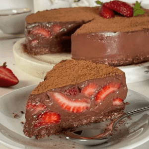 Torta Mousse de Chocolate com Morango em 1 Hora com Nestlé