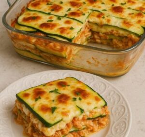 Lasanha de Abobrinha com Frango e Requeijão