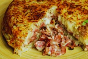 Batata Rosti Recheada com Bacon e Queijo