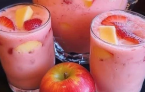 Suco Cremoso de Maçã com Morango