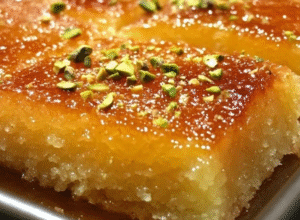 Bolo de Sêmola Dourado com Calda Brilhante — Tão Molhadinho que Derrete na Boca!