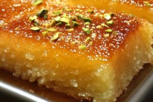 Esse bolo de sêmola fica tão leve que até quem não gosta de bolo pede mais!