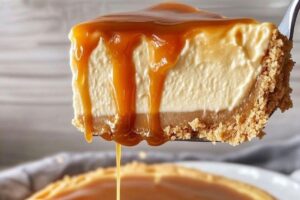 Fiz esse Cheesecake com Calda de Caramelo uma vez e virou tradição aqui em casa!