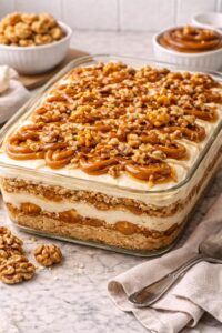 Esse pavê de nozes com doce de leite está fazendo mais sucesso que a ceia inteira