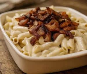 Macarrão ao Molho Branco com Bacon Cremoso: A Receita Rápida e Irresistível para o Jantar Perfeito em Família