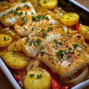 Peixe Assado com Batatas e Legumes: Uma Receita Simples, Saborosa e Perfeita para a Família!
