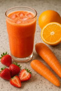 Suco Refrescante de Laranja com Cenoura e Morango: O Poderoso Combate ao Cansaço e à Desidratação!
