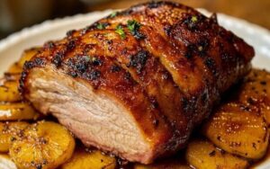 Lombo Suíno Assado com Abacaxi Caramelizado