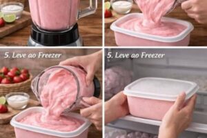 Sorvete de Morango Cremoso dos Sonhos que Derrete no Coração