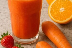 Suco de Limão, Cenoura e Maçã Verde Refrescante Que Dá Energia