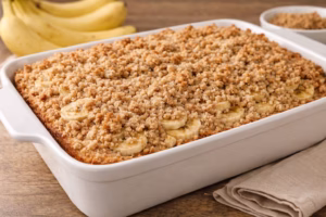 Cuca de Banana com Farofa Crocante Fácil