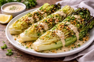 Alface Grelhada com Alho e Molho Tahine Leve e Saborosa