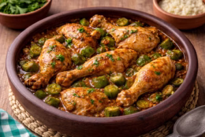 Frango com Quiabo Tradicional Bem Saboroso