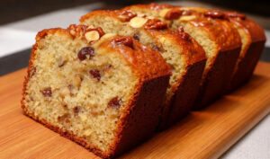 Bolo de Banana Aveia Maçã e Nozes – Húmido, aromático e cheio de sabor