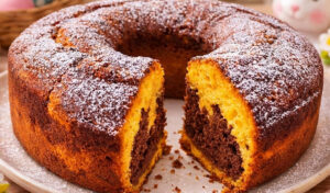 Bolo Mármore de Cenoura e Chocolate (muito fofo e muito delicioso)