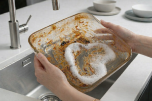 O truque que “derrete” a gordura queimada da forma de vidro em 15 minutos