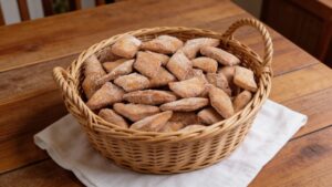 Orelha de Padre doce simples que estala nas bordas e é fofinho no centro