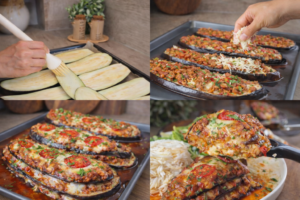 Berinjela Recheada Gratinada ao Forno – Fica Tão Suculenta, Cremosa por Dentro e com Queijo Derretendo que Derrete na Boca!
