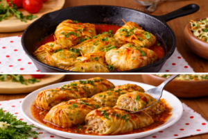 rolinhos de repolho com carne moída para diabéticos