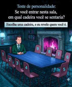 em qual cadeira você se sentaria ao entrar nesta sala? Escolha uma e descubra quem você é