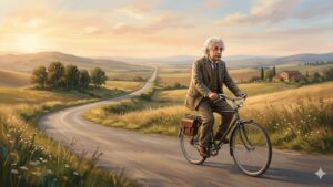 Albert Einstein, físico alemão: “A vida é igual a andar de bicicleta; para manter o equilíbrio, é preciso se manter em movimento”
