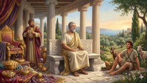 Platão, filósofo grego: “A maior riqueza é viver contente com pouco.”