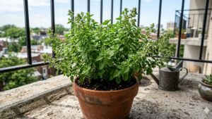 Tempero rústico é um dos mais simples de cultivar na varanda: sobrevive a dias frios, mas não deve ser colocado ao lado desta outra erva famosa