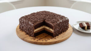 Na primeira mordida o Bolo de Chocolate com Maracujá e Brigadeiro já vicia