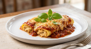 Canelone de frango cremoso que transforma qualquer almoço em refeição de restaurante