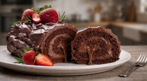 Rocambole chocolatudo perfeito para um café da tarde especial