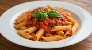 O aroma desse macarrão ao sugo invadindo a cozinha já abre o apetite de todo mundo