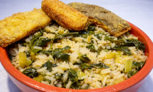 Arroz de couves com peixe frito da avó Lurdes