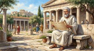 Platão, filósofo grego: “A pobreza não vem da diminuição das riquezas, mas da multiplicação dos desejos.” veja